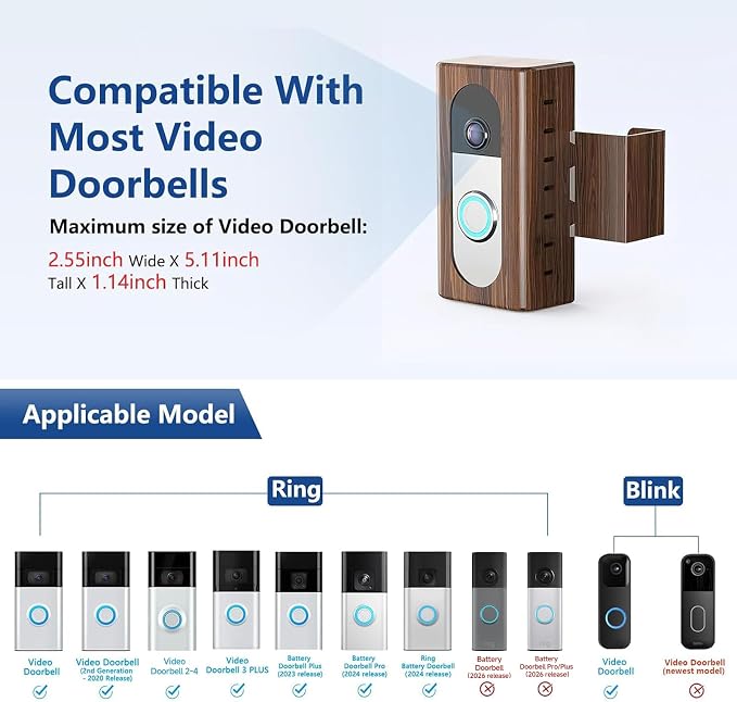 KIMILAR Anti-Theft Video Doorbell Mount Compatible - Image 2