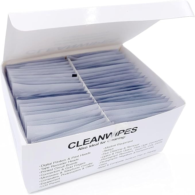 Elfcam® - Pack of 50 Fibre Optic Cleaning Papers, by Fibersolutionspecialist