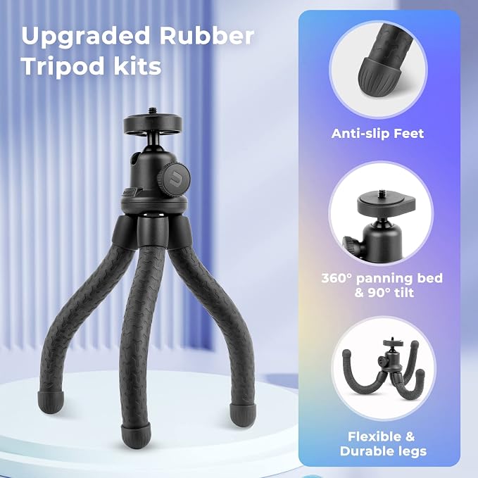 UBeesize Phone Tripod, UBeesize 12 Inch Flexible Cell Phone Tripod Stand Holder - Image 3