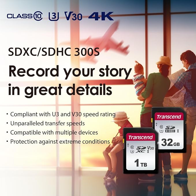 Transcend SDC300S 1TB SDXC SD Card, UHS-I U3 V30, 4K UHD & Full HD - Image 3