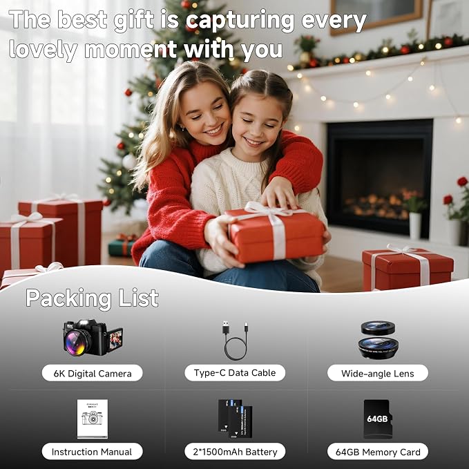 6K Digital Camera for Photography Autofocus, 2026 Upgraded 64MP WiFi Vlogging - Image 9
