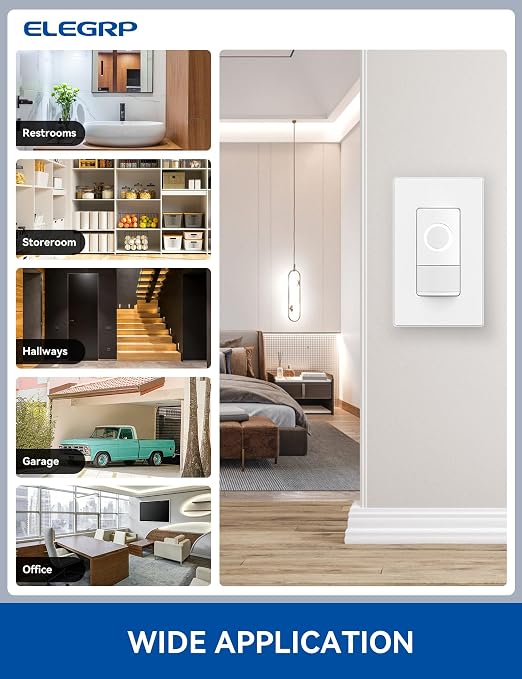 ELEGRP Smart Motion Sensor Switch, 2.4GHz Wi-Fi Single Pole Light Switch Works - Image 8