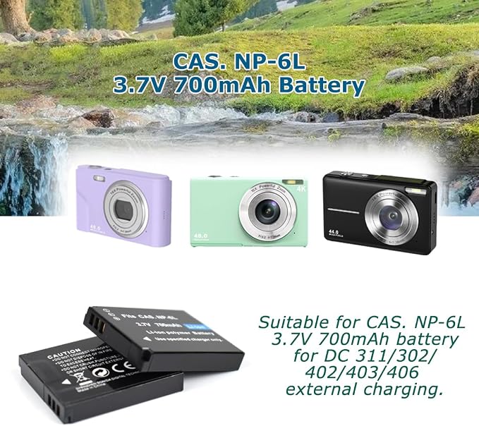 NP-6L Battery Charger + 2 pcs Rechargeable 3.7V 700mAh Batteries - Image 5