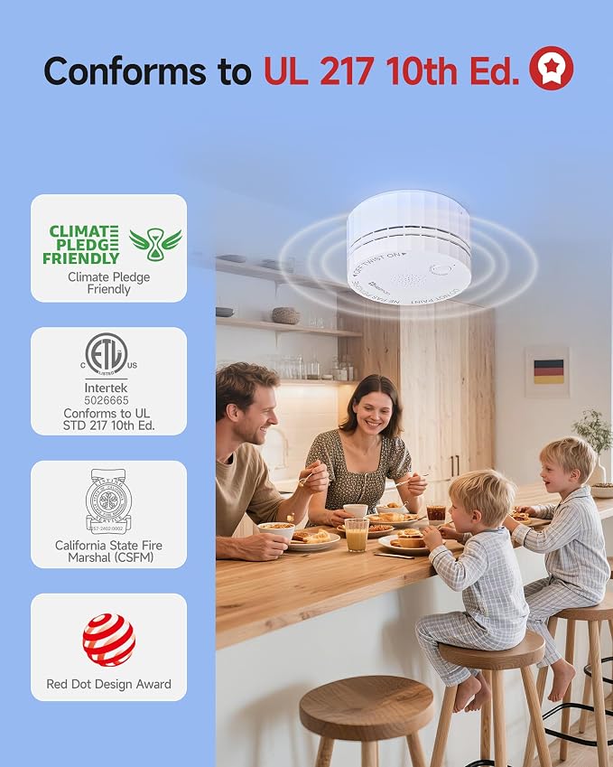 Heiman Smoke Detectors, Wireless Interconnected Photoelectric Battery Operated - Image 2