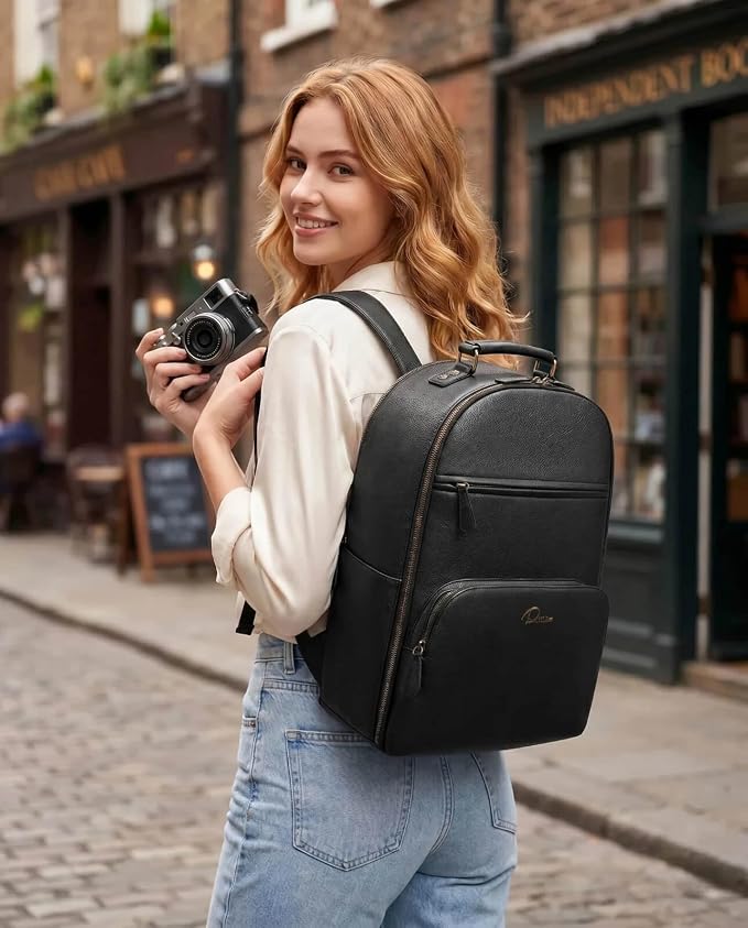 Camera Backpack Classic PU Leather - Image 2