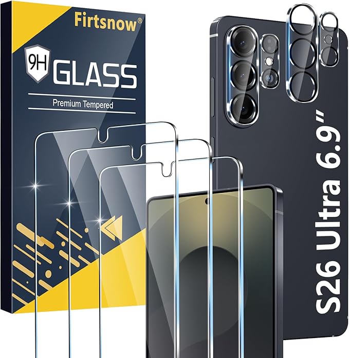 firtstnow 3 Pack for Samsung Galaxy S26 Ultra Screen Protector Tempered Glass + by Unknown
