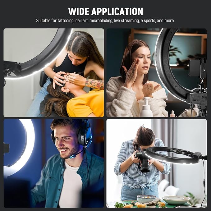 NEEWER 18 Inch Ring Light with Tripod Stand, 55W Large LED Ringlight, Cold Shoe - Image 8