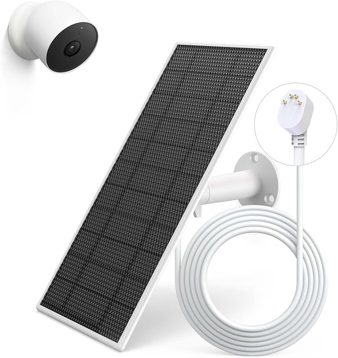 Solar Panel for Google Nest Camera, Upgraded Solar Power Charger for Google by Loqdivr