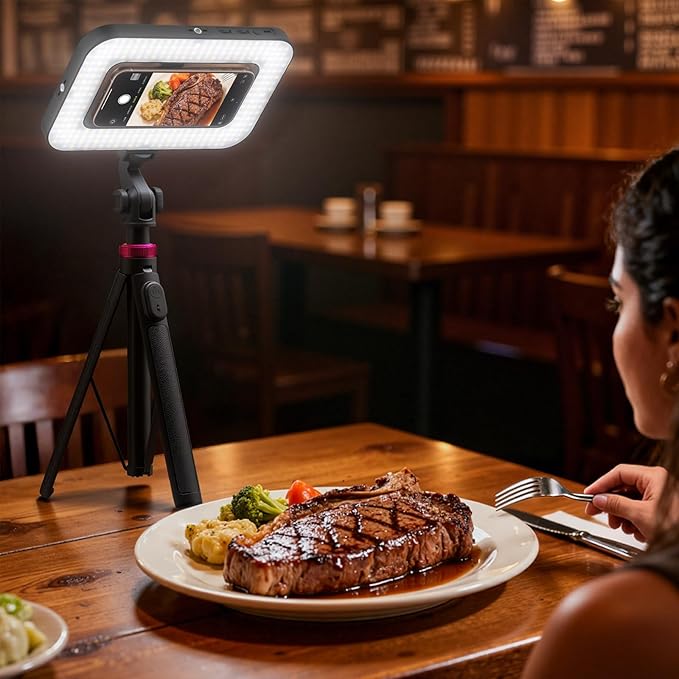 Tripod for iPhone with Light, Portable 15W Ring Light with Stand and Phone - Image 2