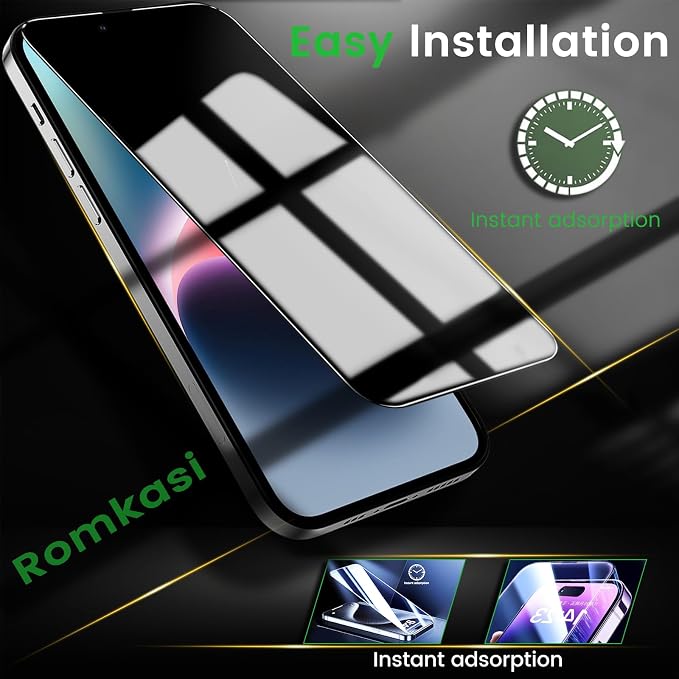 Romkasi 3 Pack Privacy Screen Protector - Image 6