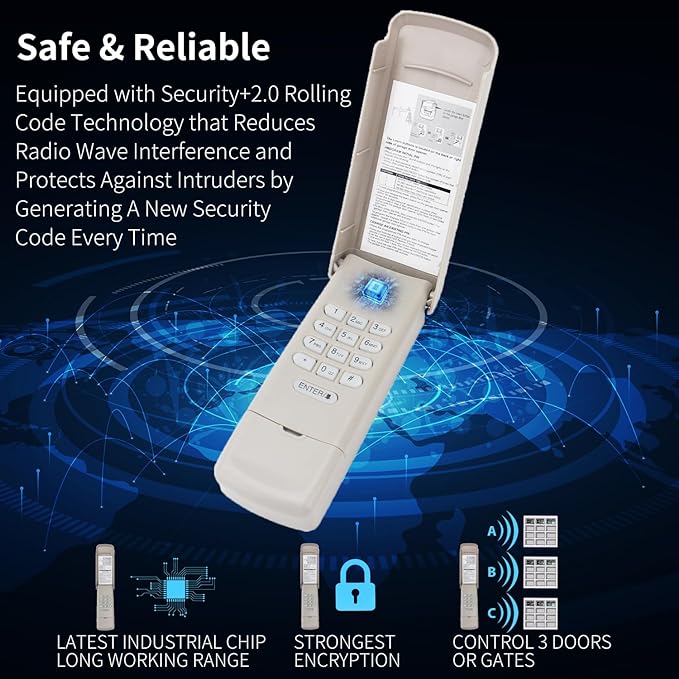 Universal Garage Door keypad for Chamberlain Liftmaster Genie Linear Multi-Code - Image 6