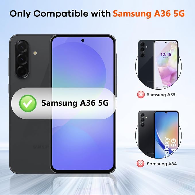3+3 Pack for Samsung Galaxy A36 5G Privacy Screen Protector & Phone Camera Lens - Image 2
