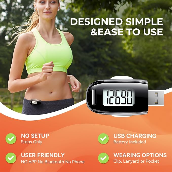 3D Pedometer for Walking, Simple Walking Step Counter - Image 3