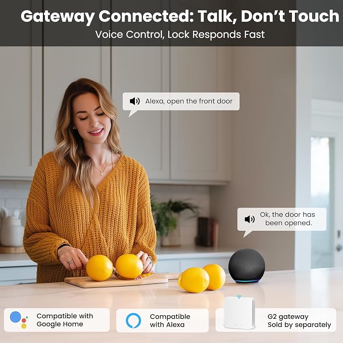 Smart Lock with Handles, Fingerprint Door Lock App Control, Keyless Entry Door - Image 8