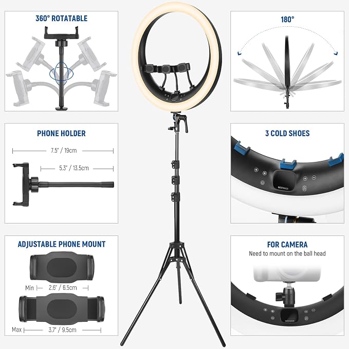 NEEWER RP19H 19" Ring Light - Image 7