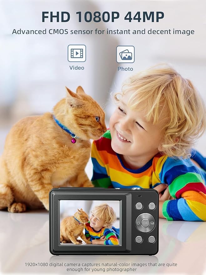 Digital Camera, FHD 1080P Digital Point and Shoot Camera - Image 2