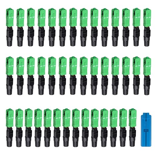 40 pcs SC-APC Fiber Optic Quick Assembly Connector Fiber Optic Fast Connectors by FiberOpticalAccessories