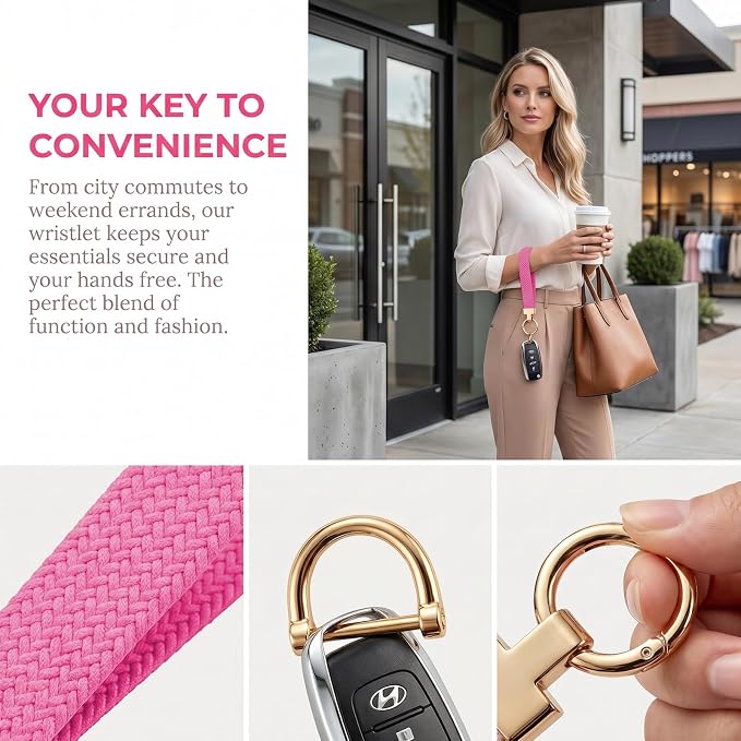 Weixiltc Keychain Wristlet for Women, Elastic Woven Lanyard - Image 2