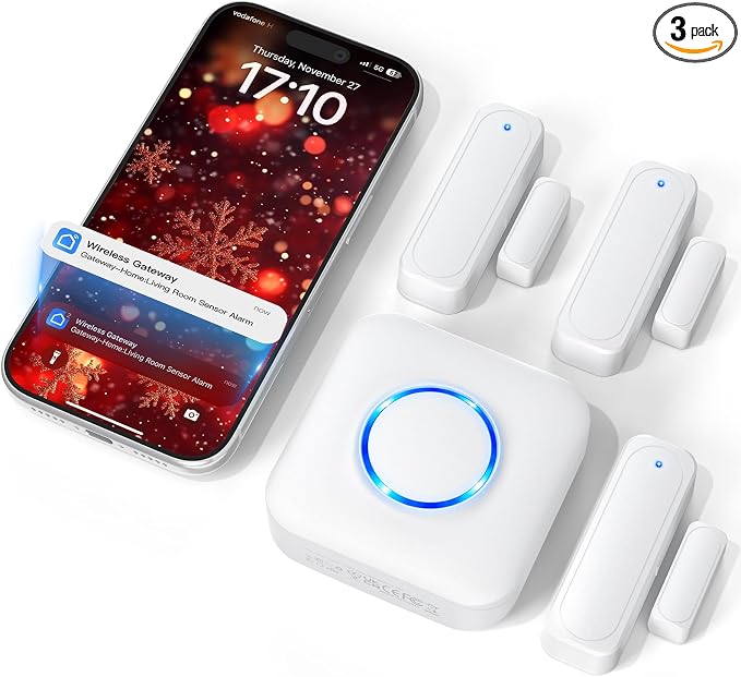 WiFi Door Sensor Chime, Smart Door Open Alert Window Sensor by Satisure