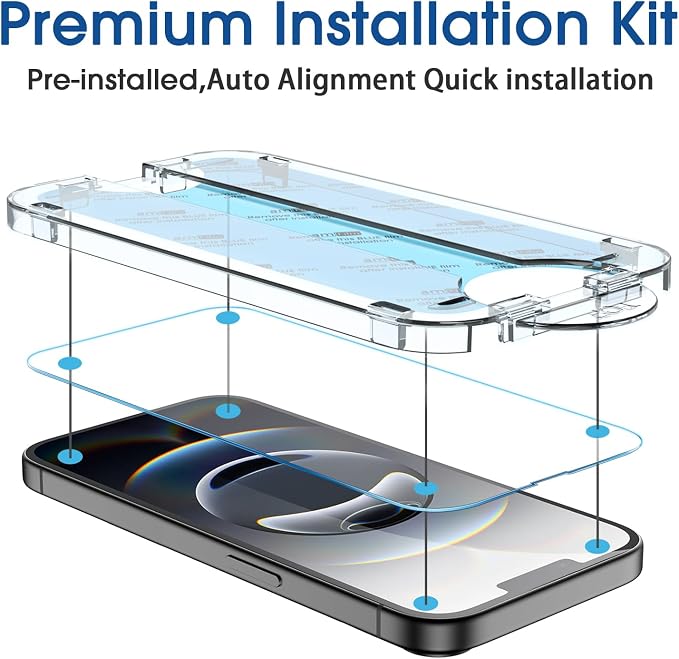 amFilm Auto-Alignment OneTouch for iPhone 17e / iPhone 16e Screen Protector + - Image 3