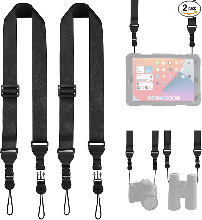 FIEIL 2 Pack Adjustable Shoulder Strap, Replacement Camera Neck Strap, by FIEIL