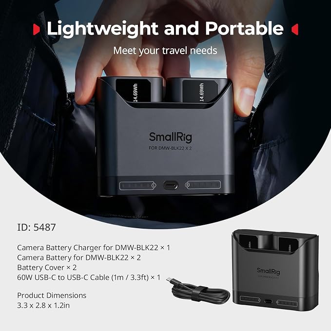 SMALLRIG DMW-BLK22 Camera Battery Set - Image 9