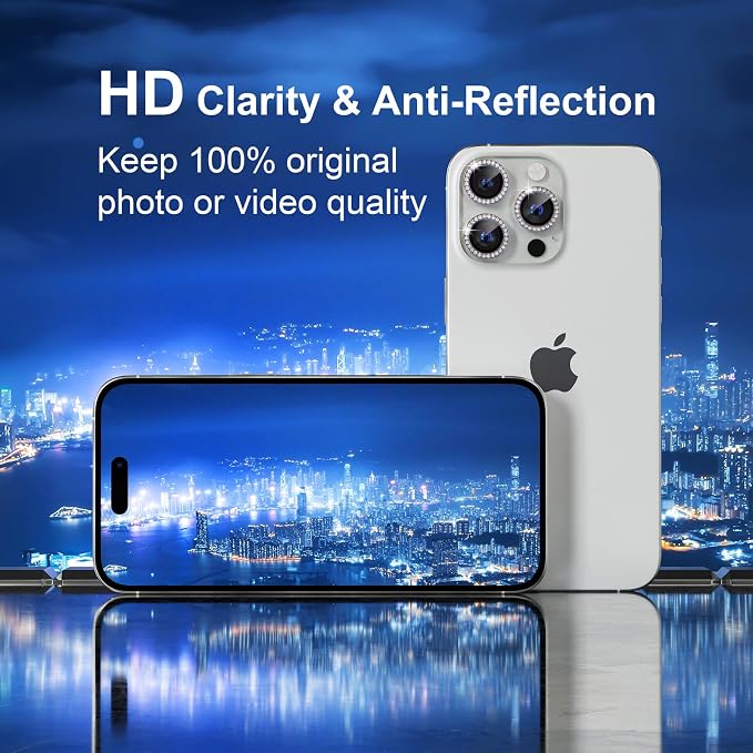 Misea Compatible for iPhone 16 Pro/iPhone 16 Pro Max Camera Lens Protector Bling - Image 4