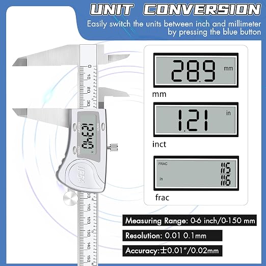 Electronic Digital Calipers, inch and Millimeter Conversion, LCD Screen - Image 5
