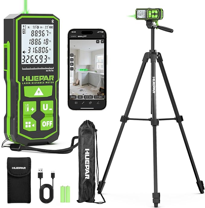 Huepar 395FT Bluetooth Green Laser Measuring Tool by Huepar