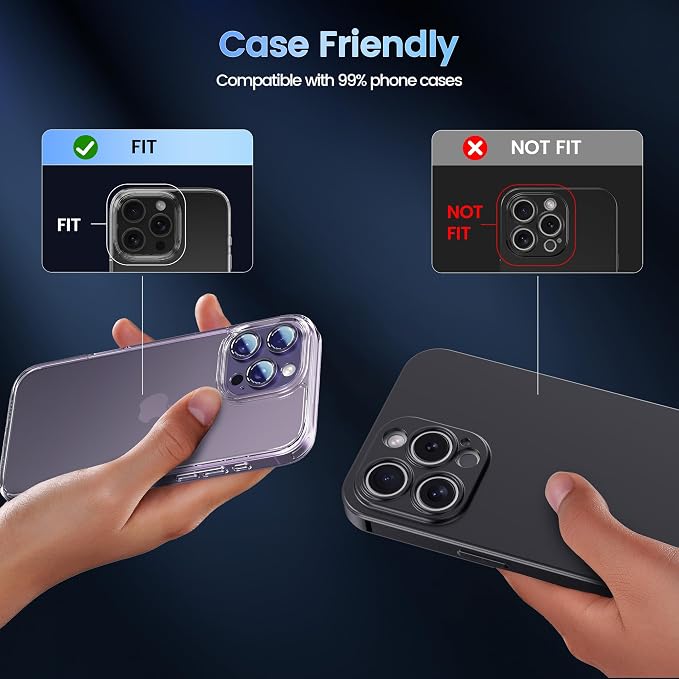 CACOE Camera Lens Protector for iPhone 14 Pro/14 Pro Max/16 Pro/16 Pro Max - Image 7
