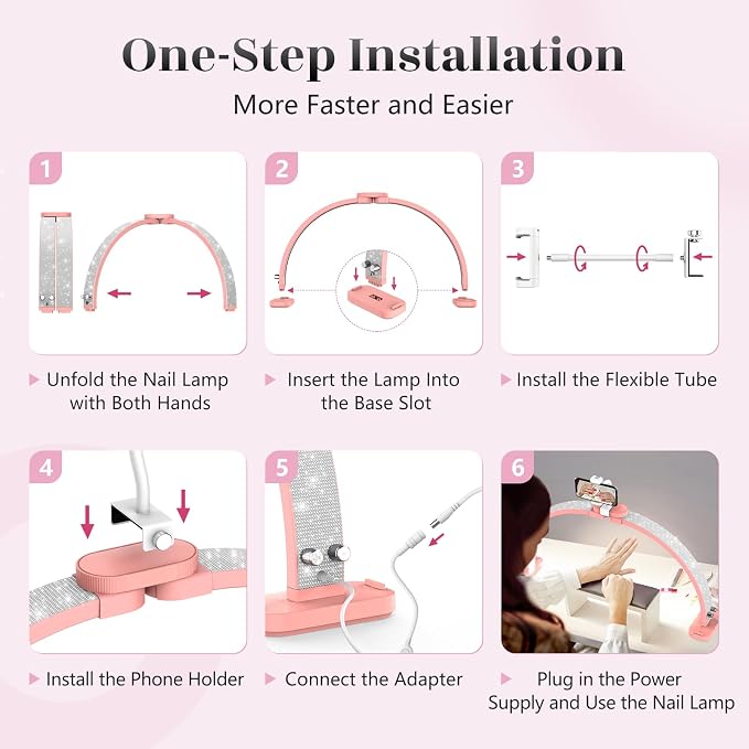 LIONVISON Half Moon Light for Nail Tech: 31 inch Lash LED Lamp - 48W Foldable - Image 9