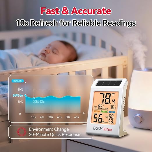 BaldrTherm Room Thermometer Indoor, Humidity Meter, 2026 Upgrade Backlit - Image 5