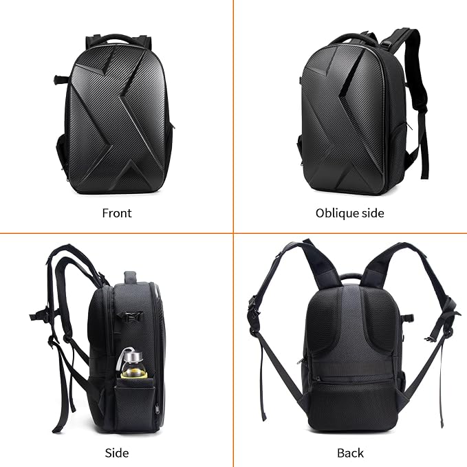 Camera Backpack Hard Shell Imitation Carbon Fiber DSLR, Waterproof Shockproof - Image 8