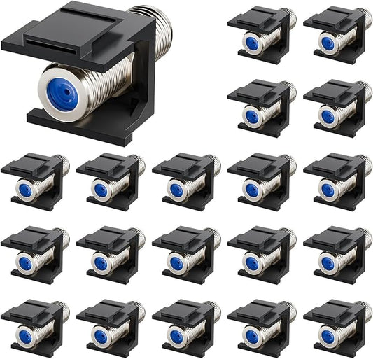 VCE Coax Keystone Jack Insert, 3GHz Nickel-Plated and Black Coaxial Cable by VCE