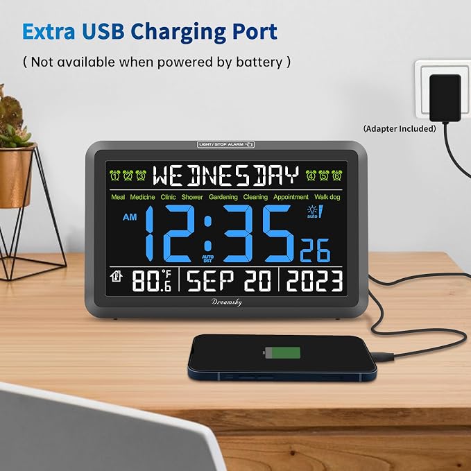 DreamSky Digital Clock with Date and Day of Week - Image 5