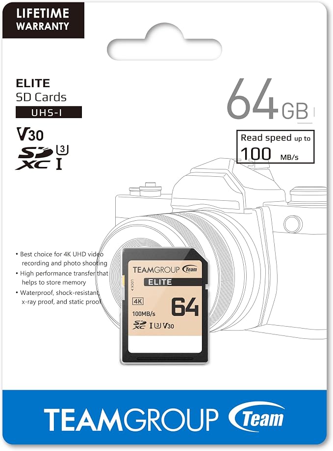 TEAMGROUP Elite 64GB UHS-I U3 V30 UHD Read Speed up to 100MB/s SDXC High Speed - Image 6