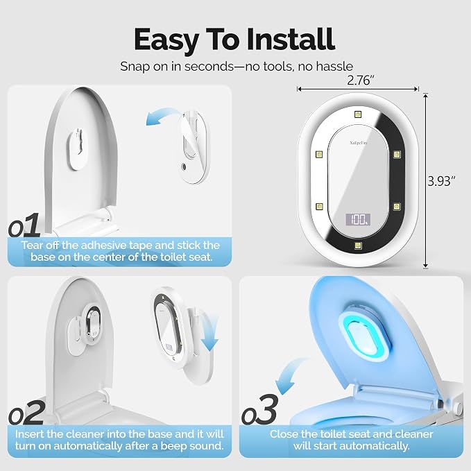 Smart Toilet UV-C Sanitizing &Odor-Control System – Motion-Activated, - Image 6