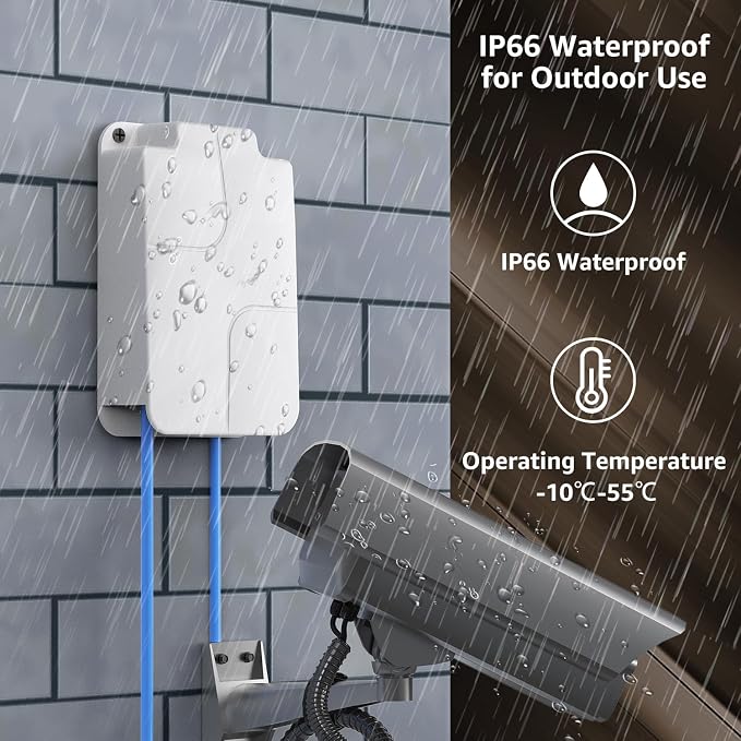 YuanLey 4 Port Outdoor PoE Extender 1 in 3 Out, IEEE 802.3af/at Mini 4 Channel - Image 6