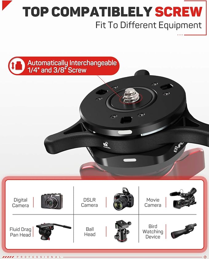 IFOOTAGE Quick Release Plate Seastar Q1S, Upgrade Camera Quick Connect Tripod - Image 3
