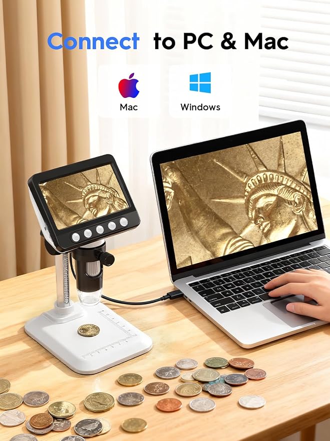 Coin Microscope for Error Coins, 4.3 inches 1080P LCD Digital Microscope - Image 8