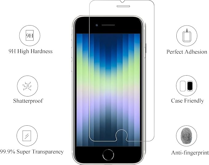 Ailun Screen Protector for iPhone SE 2020 2nd/2022 3rd Generation, 4.7-Inch - Image 2