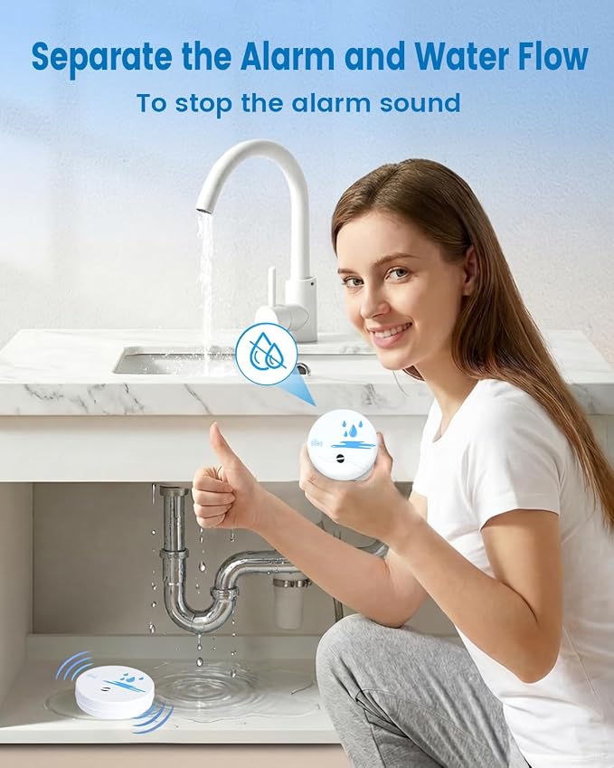 8 Pack Water Leak Detectors for Home, 100dB Waterproof Water Sensor Alarm Leak - Image 4