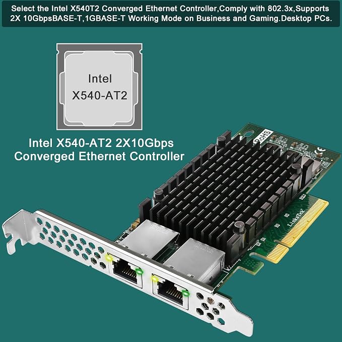 X540T2 Dual 10GbE RJ45 Ports Converged Ethernet Adapter - Image 2