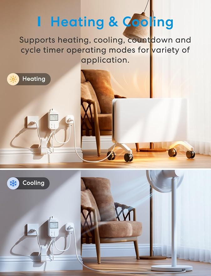 meross Smart Temperature Controller 15A 1800W, Smart Wi-Fi Thermostat - Image 4