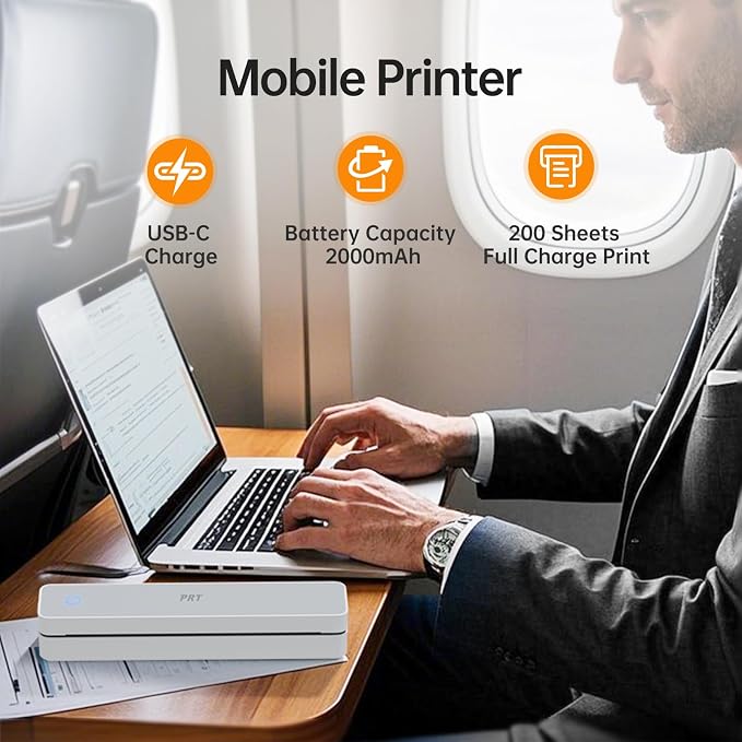 PRT Portable Printer Wireless for Travel, Support 8.5x11 US Letter&A4 Thermal - Image 5