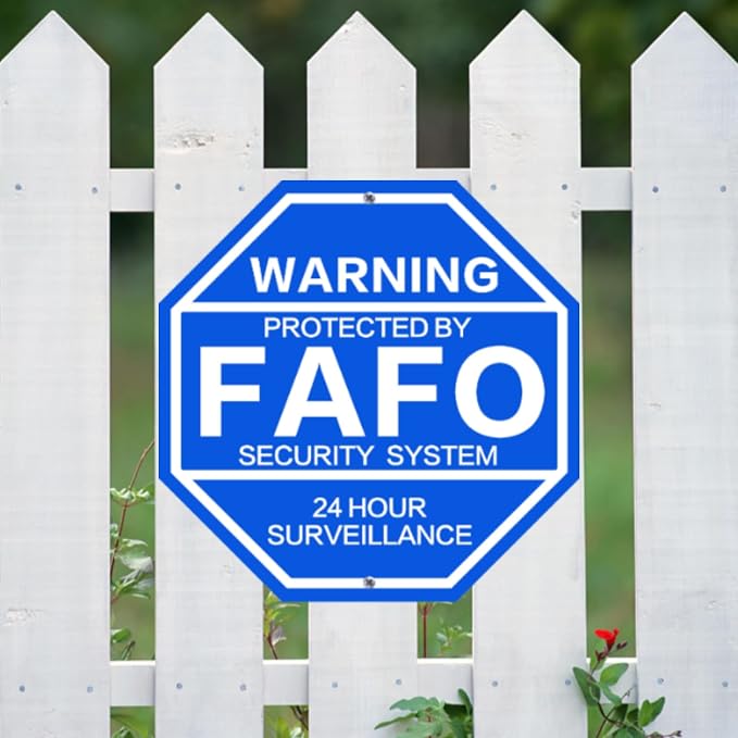 2Pack 10'' x 10'' Protected by FAFO Reflective Funny Security Sign, - Image 6