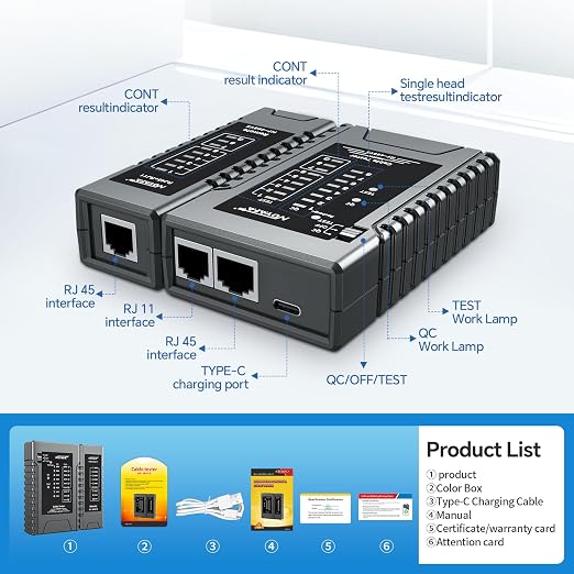 NOYAFA NF-468YS Network Cable Tester, Ethernet Cable Tester - Image 6