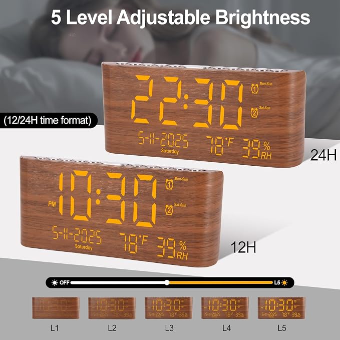 PPLEE 8.7inch Digital Alarm Clock - Image 7