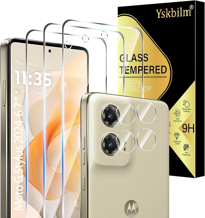 Designed for Motorola Moto G Stylus 5G 2024 Tempered Glass Screen Protector + by Unknown