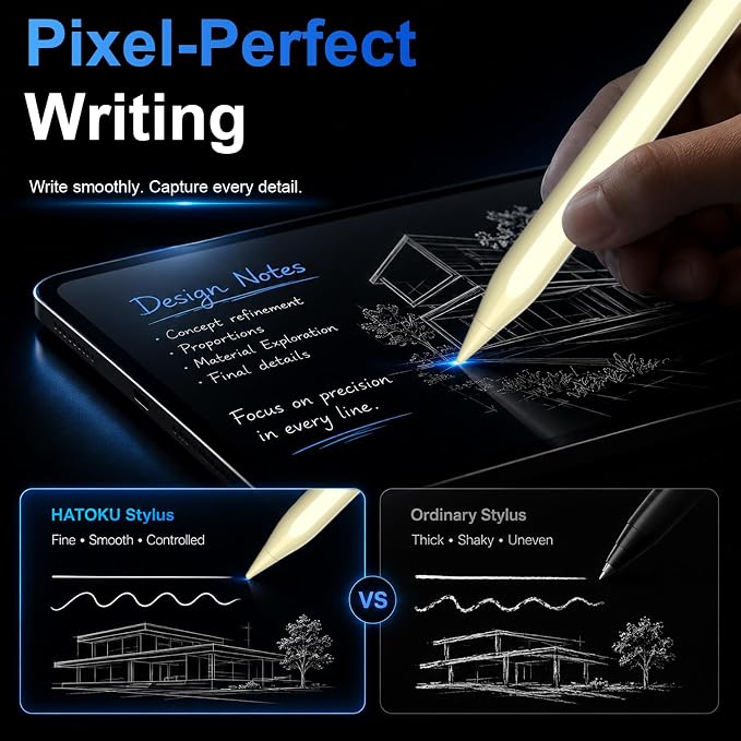 HATOKU Stylus Pen for iPad 2018-2026, 15 Mins Fast Charging Pencil 1st Gen - Image 3